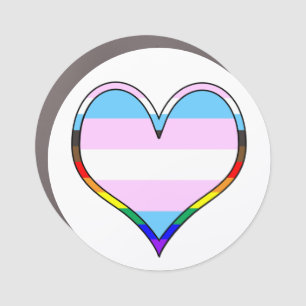Trans Pride Heart Car Magnet