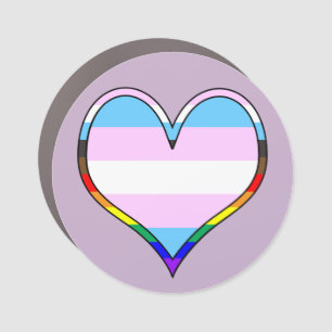 Trans Pride Heart Car Magnet