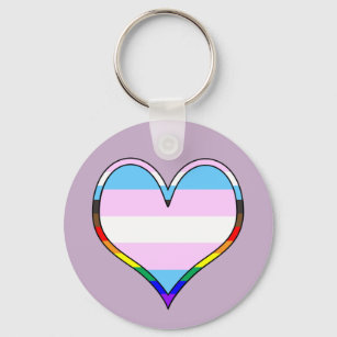 Trans Pride Heart Keychain