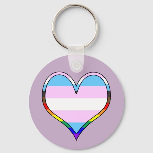 Trans Pride Heart Keychain