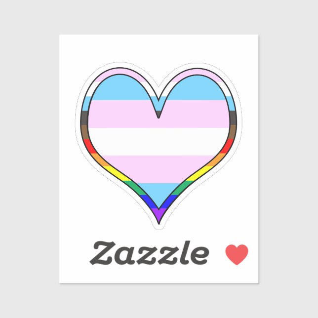 Trans Pride Heart Sticker (Sheet)