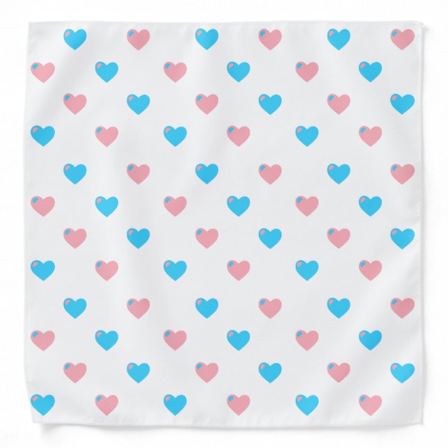 Trans Pride Hearts Bandana (Front)