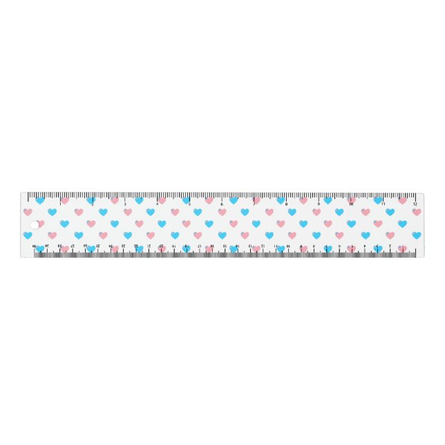 Trans Pride Hearts Ruler (Front)