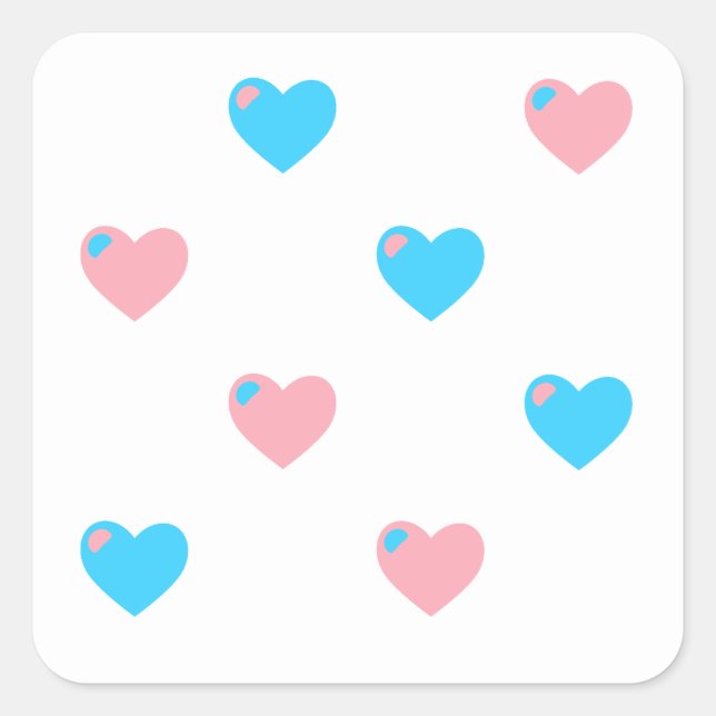 Trans Pride Hearts Stickers (Front)
