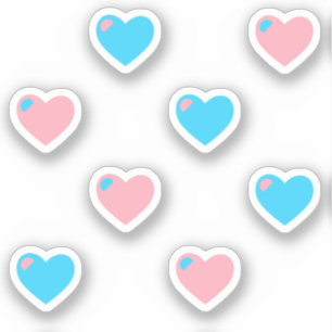 Trans Pride Hearts Vinyl Stickers