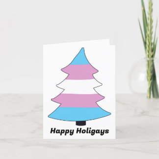 Trans Pride Holigay Tree Holiday Card