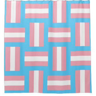 Trans Pride Inspired Shower Curtain