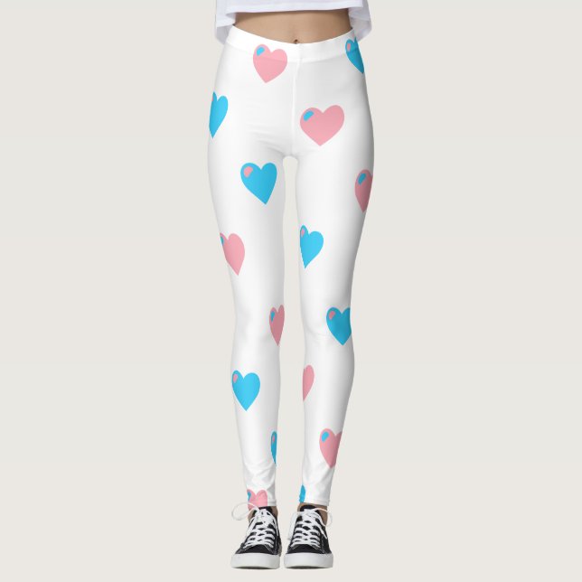 Trans Pride Large Hearts Leggings (Front)