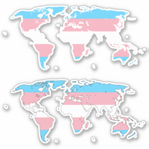 Trans Pride - Map of The World Sticker