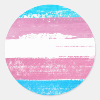 Trans Pride Paint Classic Round Sticker