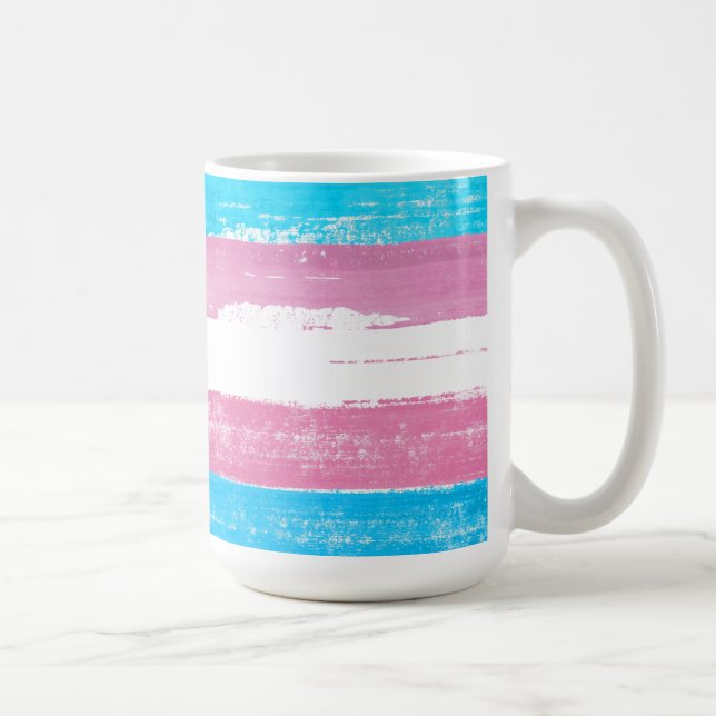 Trans Pride Paint Coffee Mug (Right)
