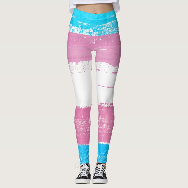 Trans Pride Paint Leggings (Front)