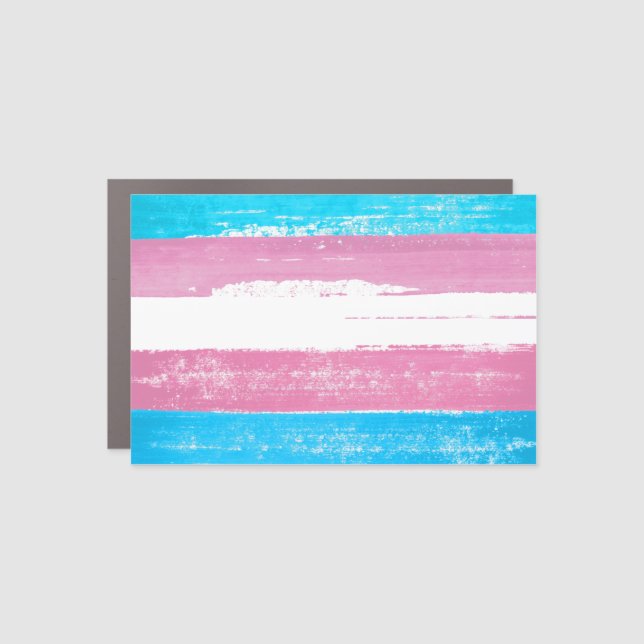 Trans Pride Painted Flag Car Magnet (Front)