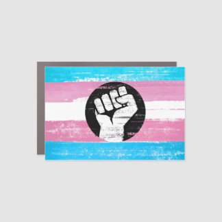 Trans Pride Protest Flag Car Magnet