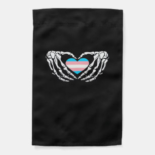 Trans Pride Skeleton Halloween Goth Heart Creative Garden Flag