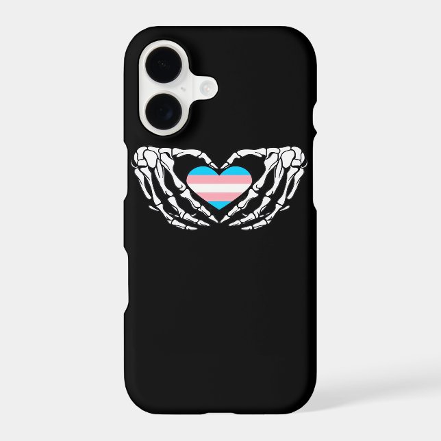 Trans Pride Skeleton Halloween Goth Heart Creative Iphone Case (Back)