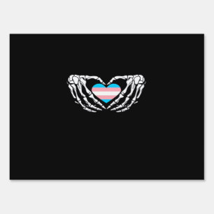 Trans Pride Skeleton Halloween Goth Heart Creative Sign