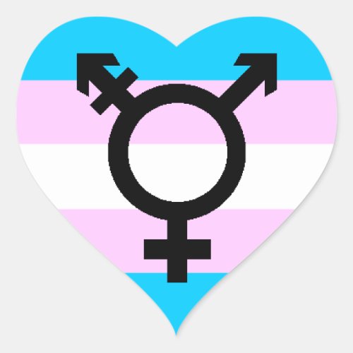 Trans Pride stickers _ hearts with symbol