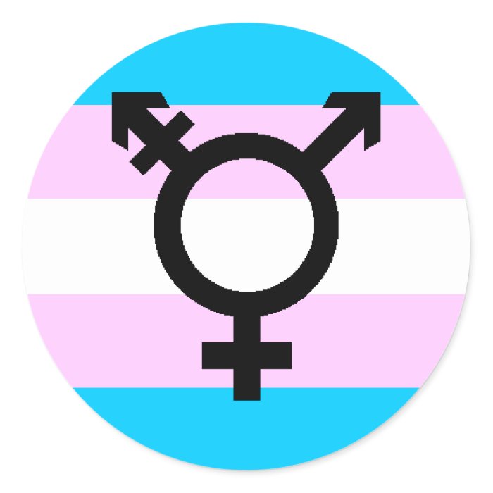 Trans Pride stickers   round, with symbol