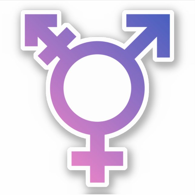 Trans Pride Symbol Sticker (Front)