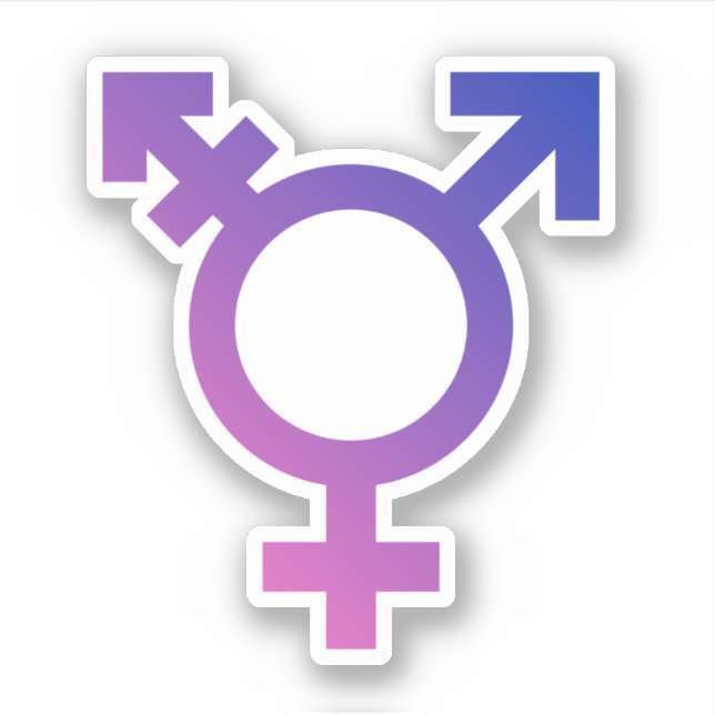 Trans Pride Symbol Sticker (Front)