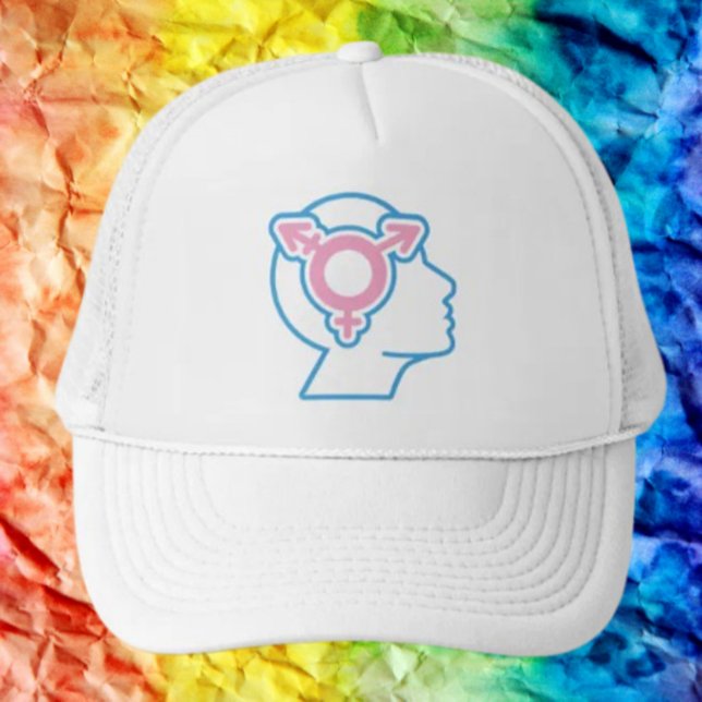 Trans Pride Symbol Trucker Hat (Creator Uploaded)