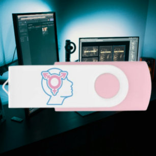 Trans Pride Symbol USB Swivel Flash Drive