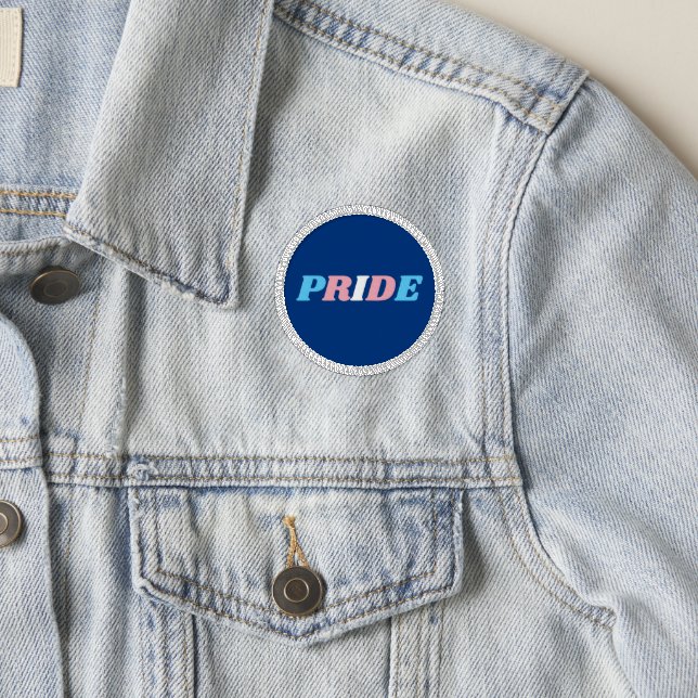 Trans Pride Transgender Flag Colors Typography Patch (On Jacket)