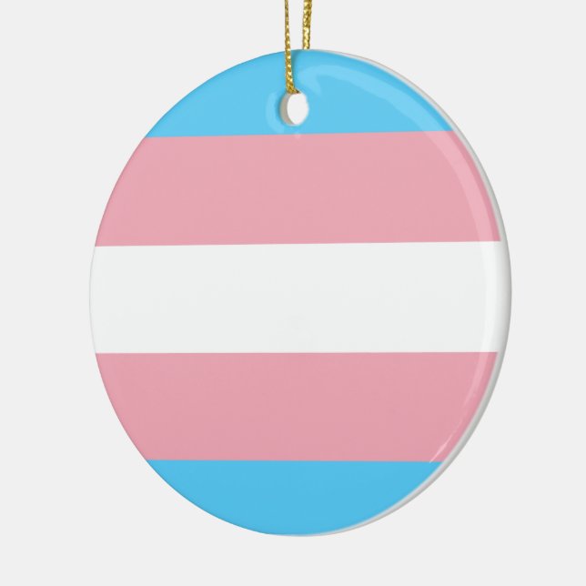 Trans Pride (Transgender Pride) Flag Ceramic Ornament (Left)