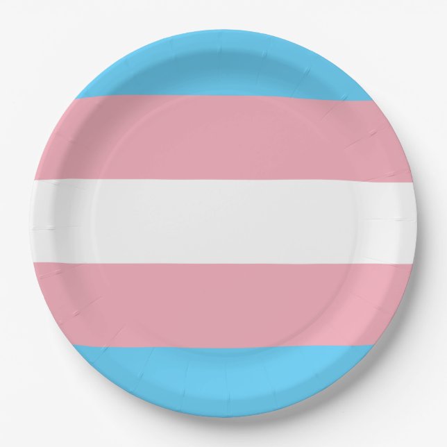 Trans Pride (Transgender Pride) Flag Paper Plates (Front)