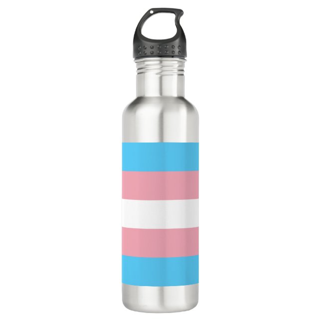 Trans Pride (Transgender Pride) Flag Stainless Steel Water Bottle (Front)