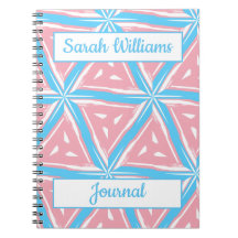 Trans Pride Triangle Pattern Spiral Notebook