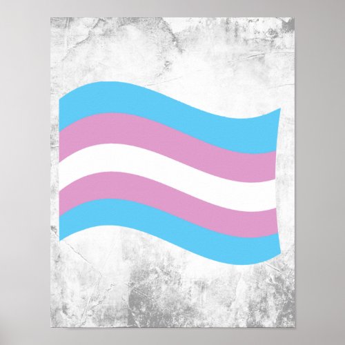 Trans Pride Wavy Flag Poster