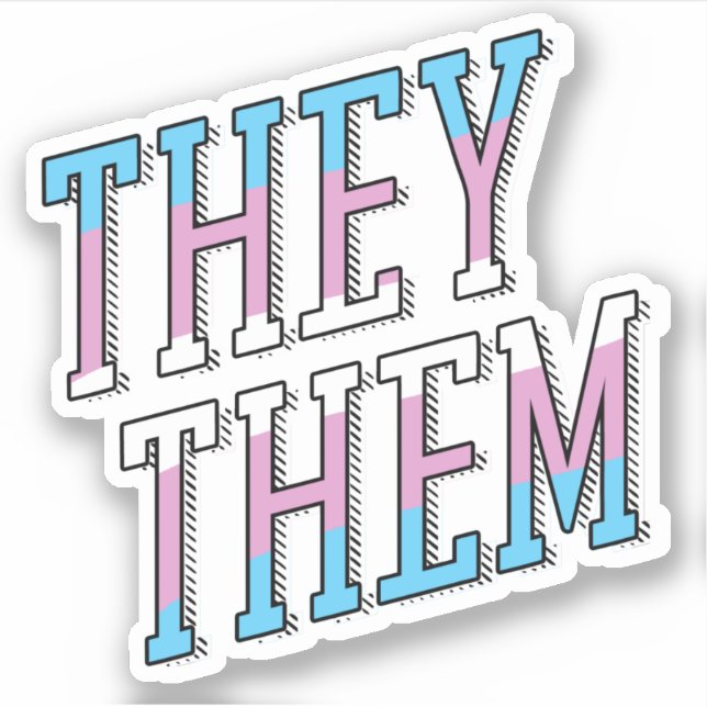 Trans Pronouns They Them Sticker (Front)