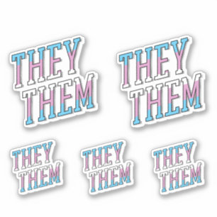 Trans Pronouns They Them Sticker