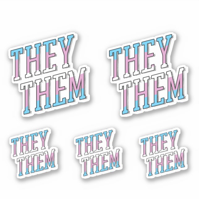 Trans Pronouns They Them Sticker (Front)