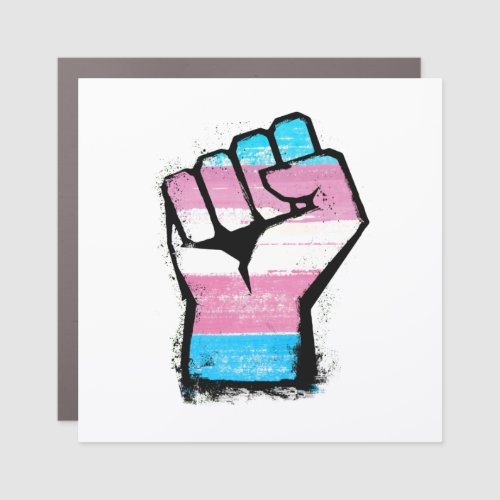 Trans Protest Fist Car Magnet