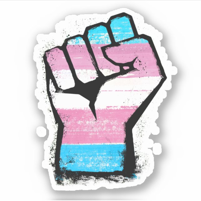 Trans Protest Fist Sticker (Front)