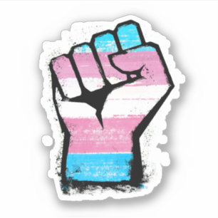 Trans Protest Fist Sticker