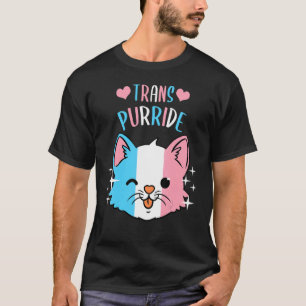 Trans Purride  Cat Lgbt Transgender Flag Sunglasse T-Shirt