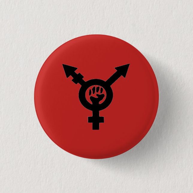 Trans Queer Feminist Communist Black Power Button (Front)
