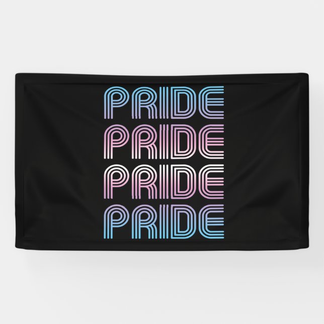 Trans Retro Pride Letters Banner (Horizontal)