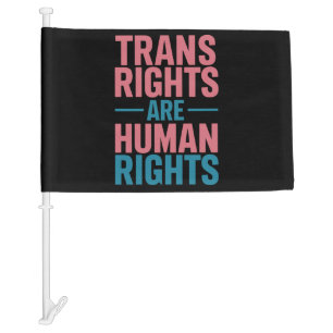 Trans Right Are Human Rights Transgender Pride Car Flag