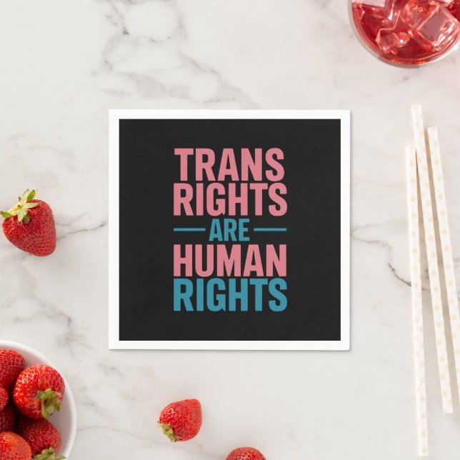 Trans Right Are Human Rights Transgender Pride Napkins (Insitu)