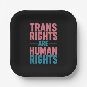 Trans Right Are Human Rights Transgender Pride Paper Plates