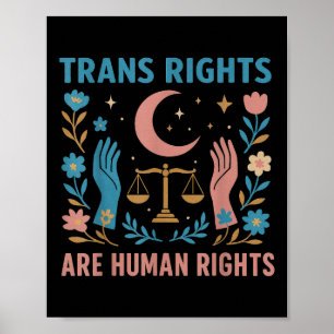 Trans Rights Are Human Rights Lgbtq Pride Protest Poster