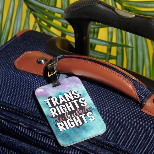 Trans Rights Are Human Rights Luggage Tag (Front Insitu 1)