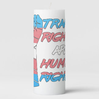 Trans Rights Are Human Rights Pillar Candle