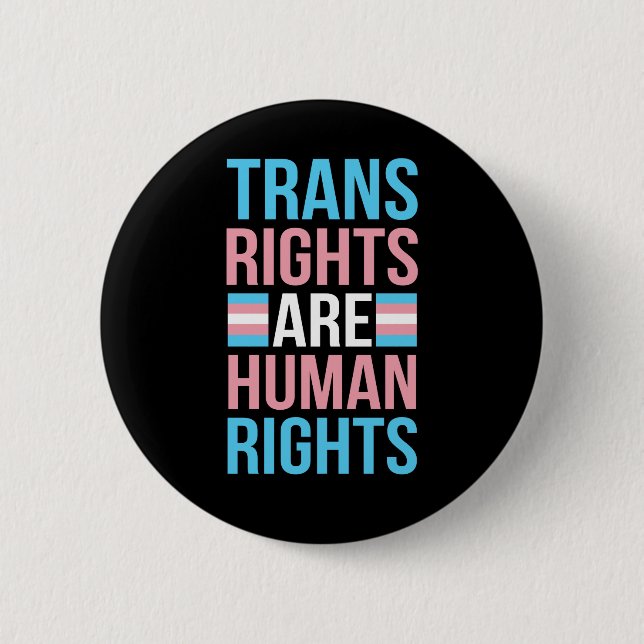 Trans Rights Are Human Rights Pride Month Button (Front)