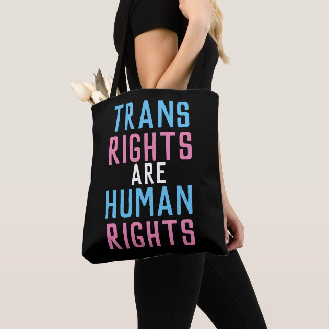 Trans Rights are Human Rights Tote Bag (Close Up)